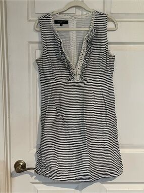 Nine West Striped Sleeveless Dress in White and Black